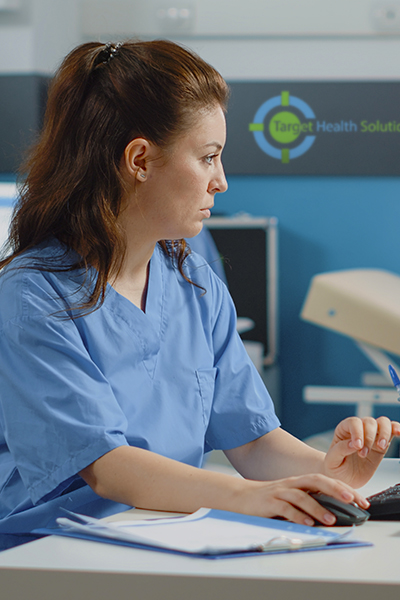 Female Doctor In White Coat Having Meeting With Woman Patient In Office